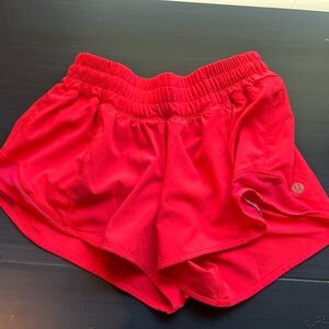 lululemon athletica hot pink low/mid rise running shorts